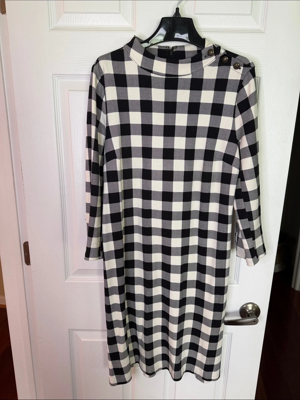 Talbots Black Plaid Dress Size Medium